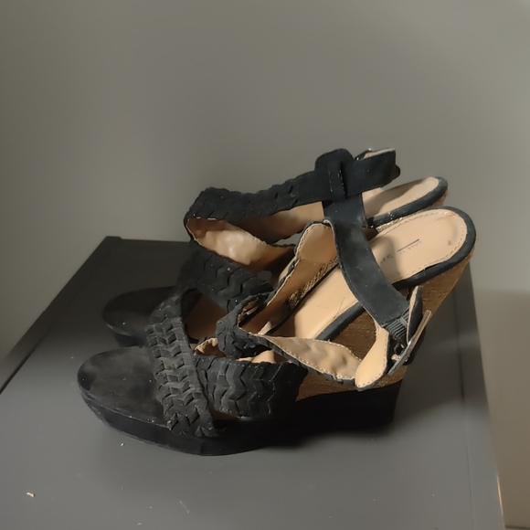 Call It Spring Black Woven Wedges - Picture 2 of 3